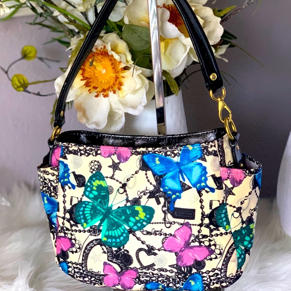 COACH LIMITED EDITION RARE Mini Carly Y2K Vintage Butterfly Print Shoulder Bag